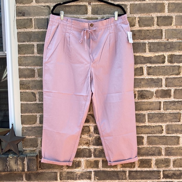 HP!💎 Reitmans, NWT Paper Bag Capri Pants, High Waisted, Lilac, Plus, 20, 22 - Picture 2 of 16